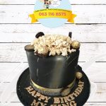Black & Gold Strip Cake