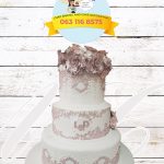Bouquet 3 Tiers Rose Gold Laced Cake