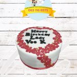 White Red Flowered Cake