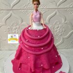 Barbie with Ball Gown Fondant Cake