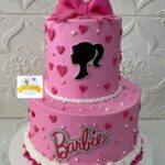 2 Tier Pink Barbie Theme Cake