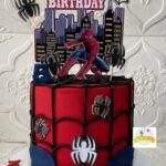 Red & Blue Spiderman Themed Cake